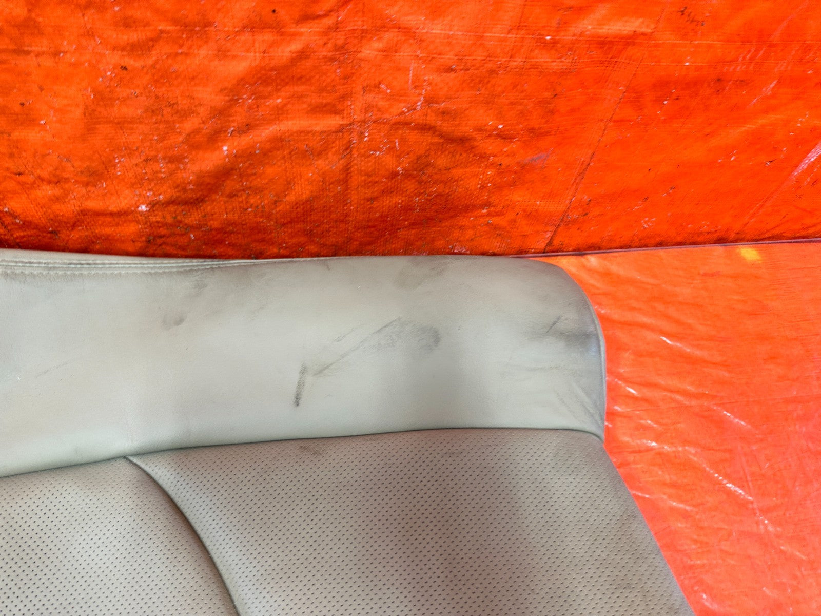 09 11 MAZDA RX8 RX 8   DRIVER LEFT REAR UPPER SEAT SKIN WRAP TAN   OEM 3032