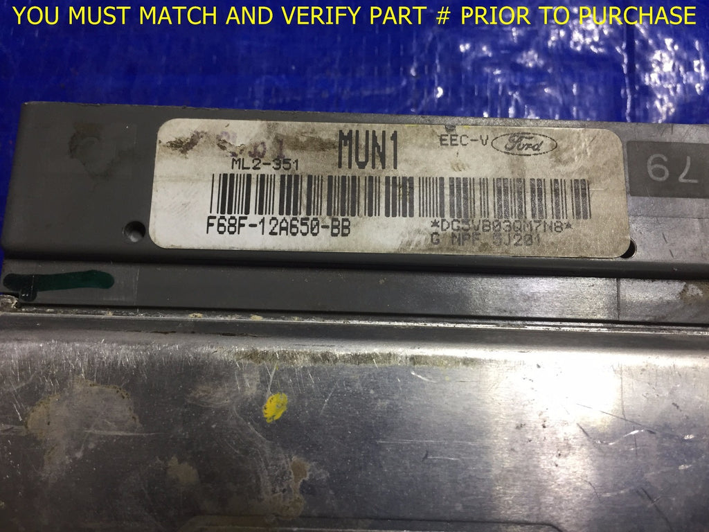 OEM 1997 FORD WINDSTAR ENGINE COMPUTER UNIT ECU ECM UNIT MODULE F68F 12A650 BB1