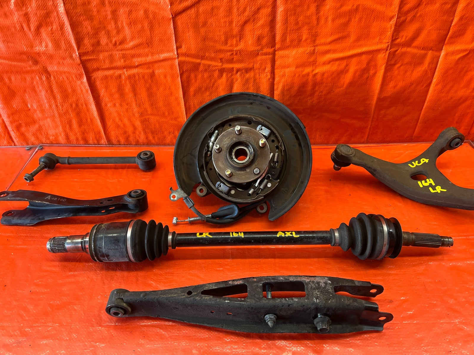 13 16 SCION FRS   DRIVER LEFT REAR SPINDLE KNUCKLE HUB W/ ALL CONTROL ARMS OEM5