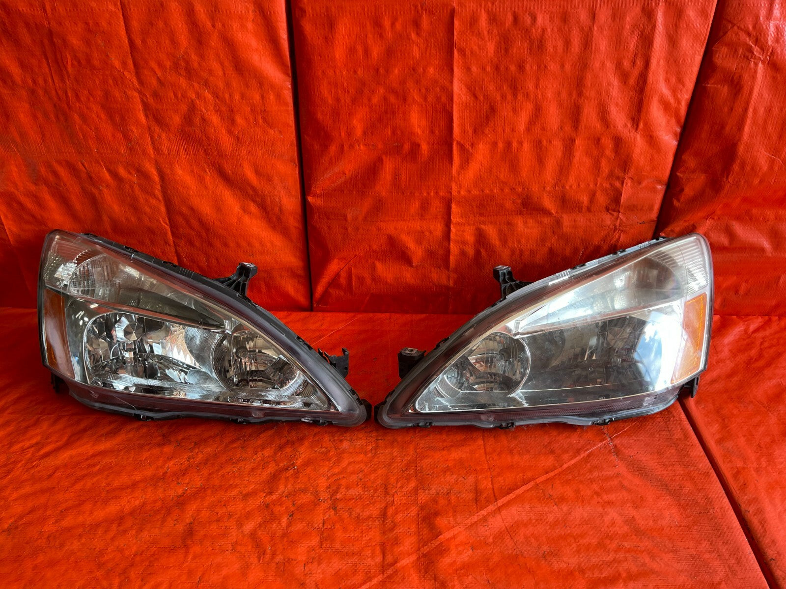 03 07 HONDA ACCORD   AFTERMARKET   HEADLIGHT SET   LEFT RIGHT   HEADLAMPS LIGHTS0