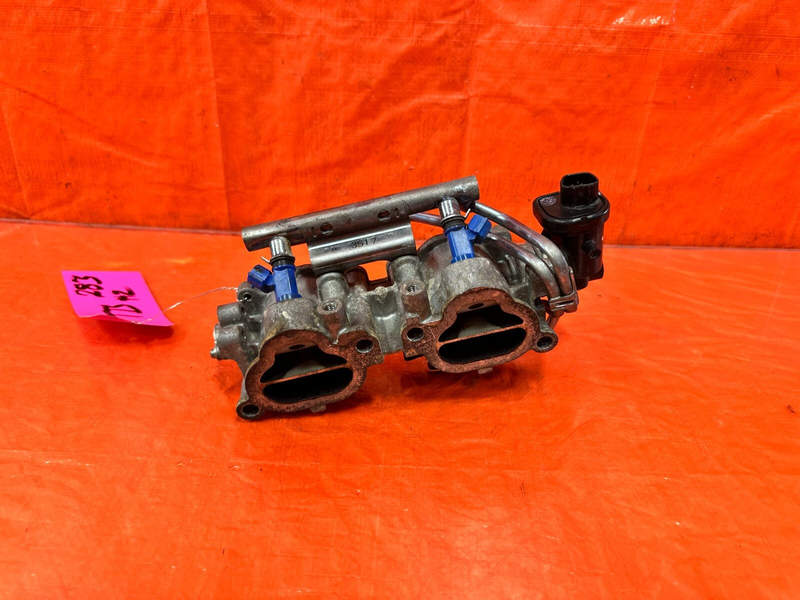 08 14 SUBARU IMPREZA WRX STI EJ257 FUEL RAIL W/ THROTTLE BODY INJECOTRS BASE #23