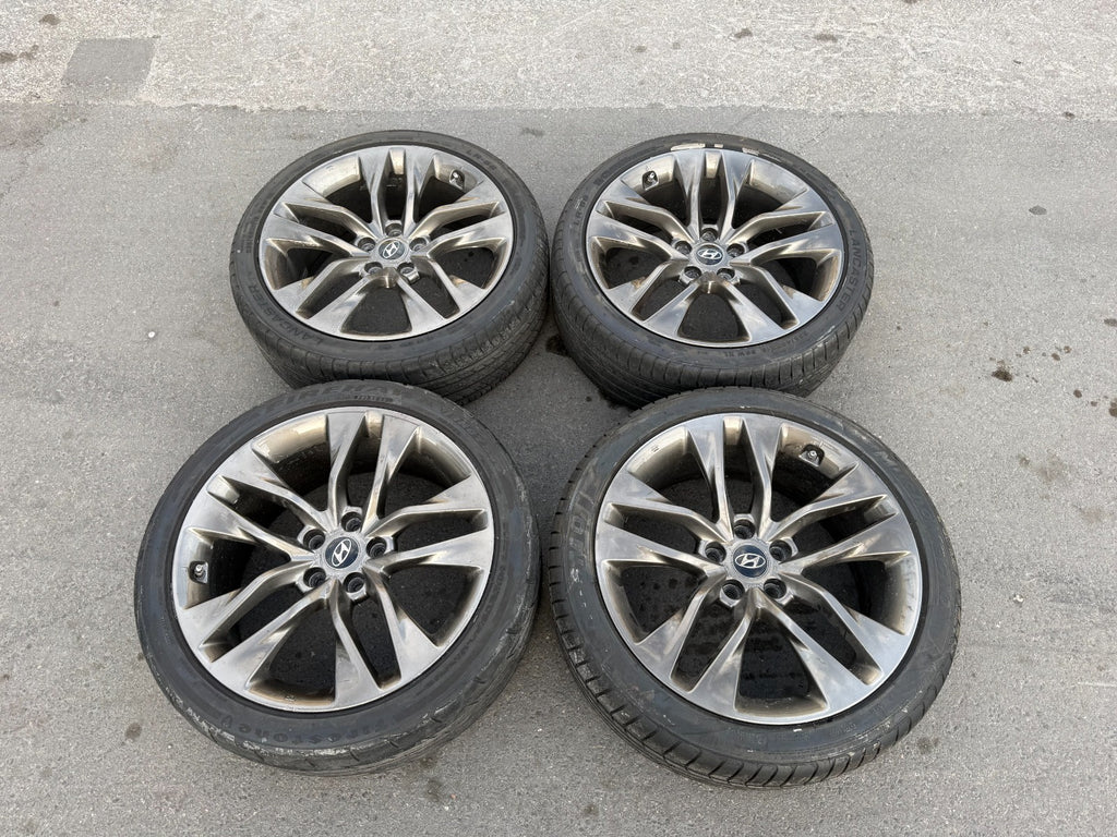 13 16 HYUNDAI GENESIS COUPE   19 INCH R SPEC WHEELS W TIRES   FRONT REAR OEM 2991