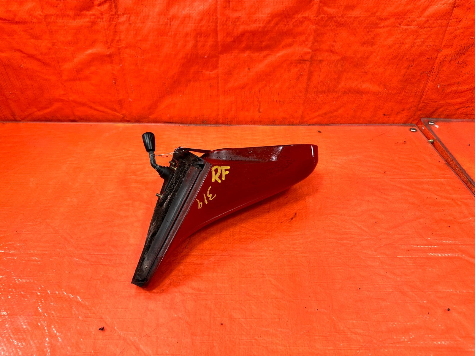 96 00 HONDA CIVIC COUPE   RIGHT   SIDE VIEW MIRROR   NON POWER   RED OEM #3199