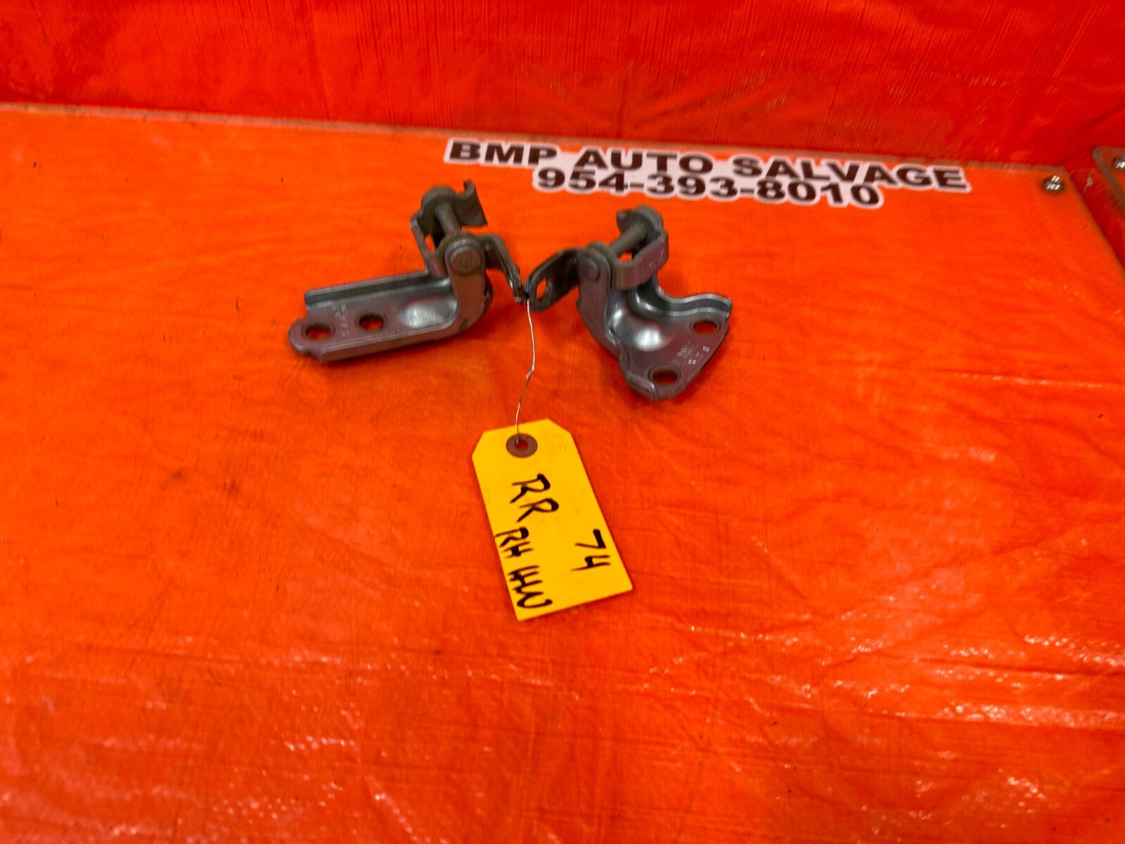 2012 SUBARU WRX STI SEDAN PASSENGER RIGHT REAR DOOR HINGE SET UPPER LOWER OEM 744