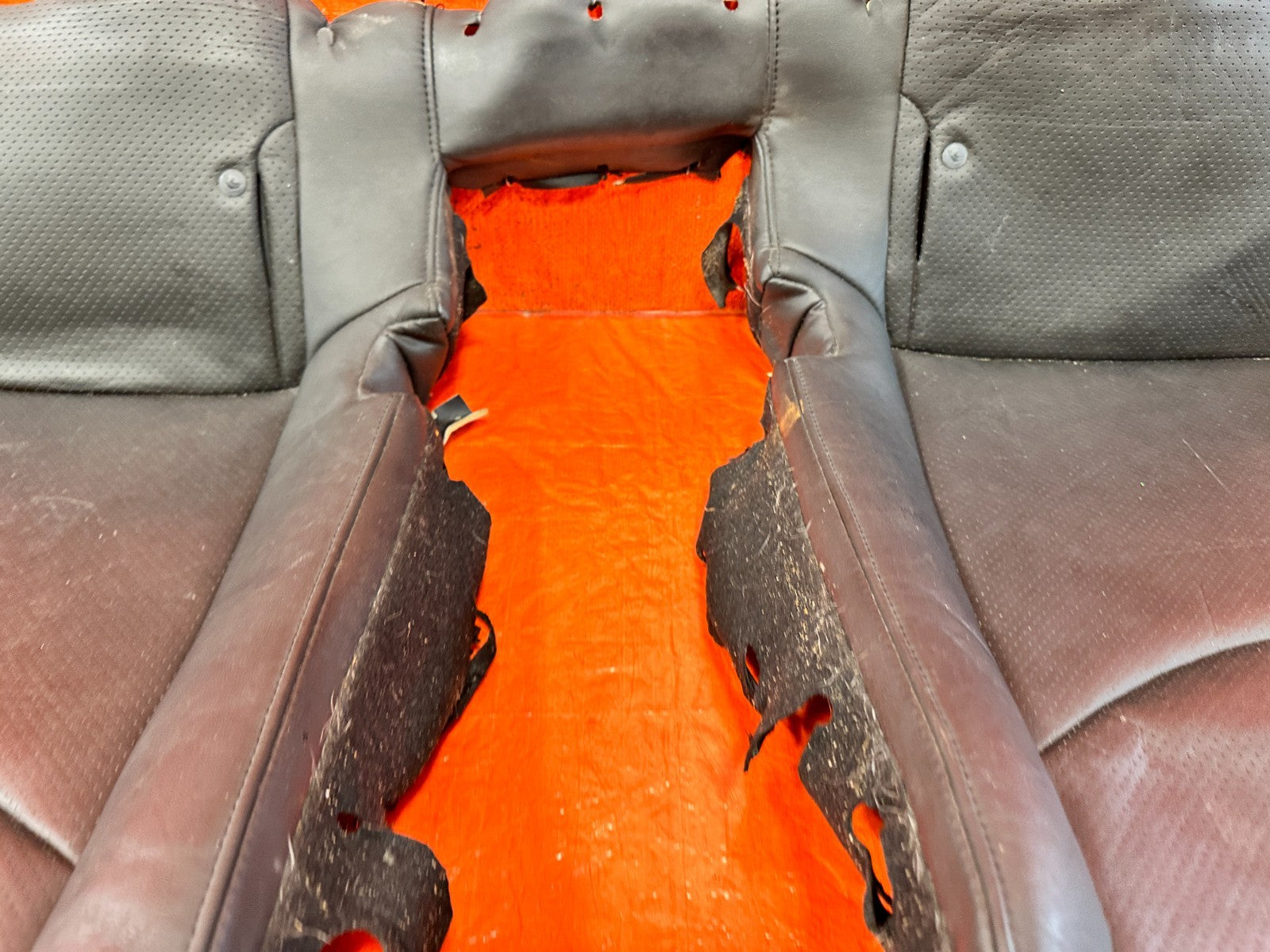 08 09 INFINITI G37 COUPE SPORT REAR UPPER SEAT BLACK LEATHER COVER SKIN OEM 3206
