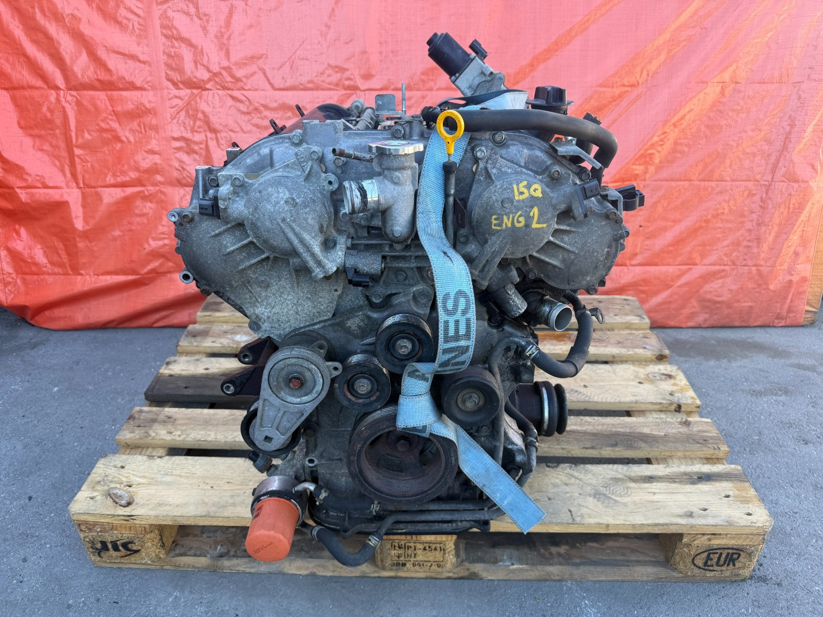 14 15 INFINITI Q50   3.7L VQ37   AWD ALL WHEEL DRIVE   ENGINE MOTOR LONG BLOCK0