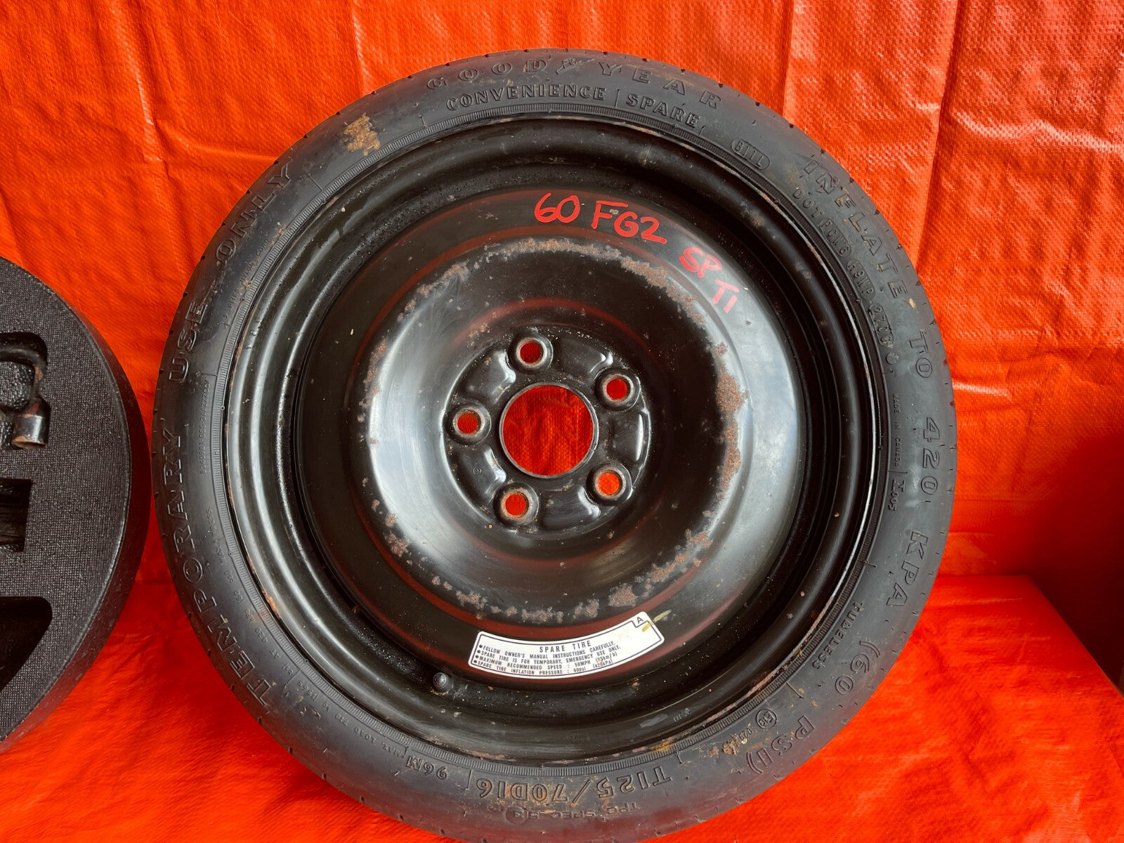 06 11 HONDA CIVIC SI SPARE TIRE W/ SPARE TIRE TOOL KIT & FOAM 100% COMPLETE OEM6