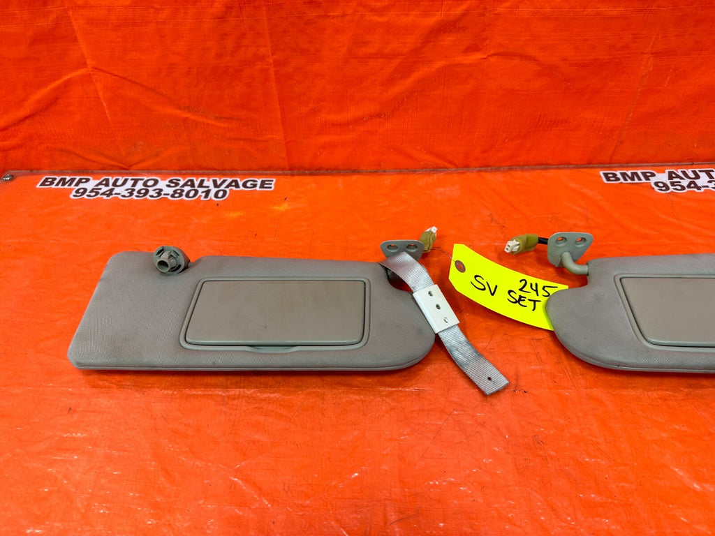 08 15 INFINITI G37 & Q60    LEFT AND RIGHT SUN VISORS PAIR SET OEM FACTORY #24516