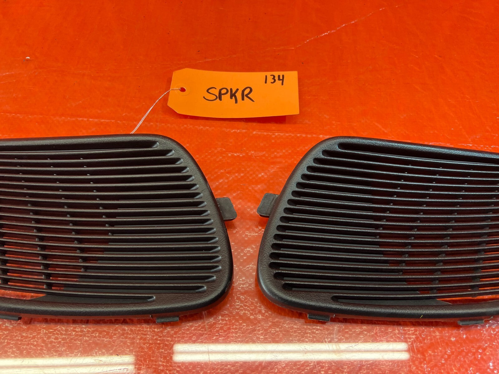 94 01 ACURA INTEGRA 2D REAR SPEAKER COVER TRIM PLASTIC LEFT  RIGHT BLACK OEM 1345