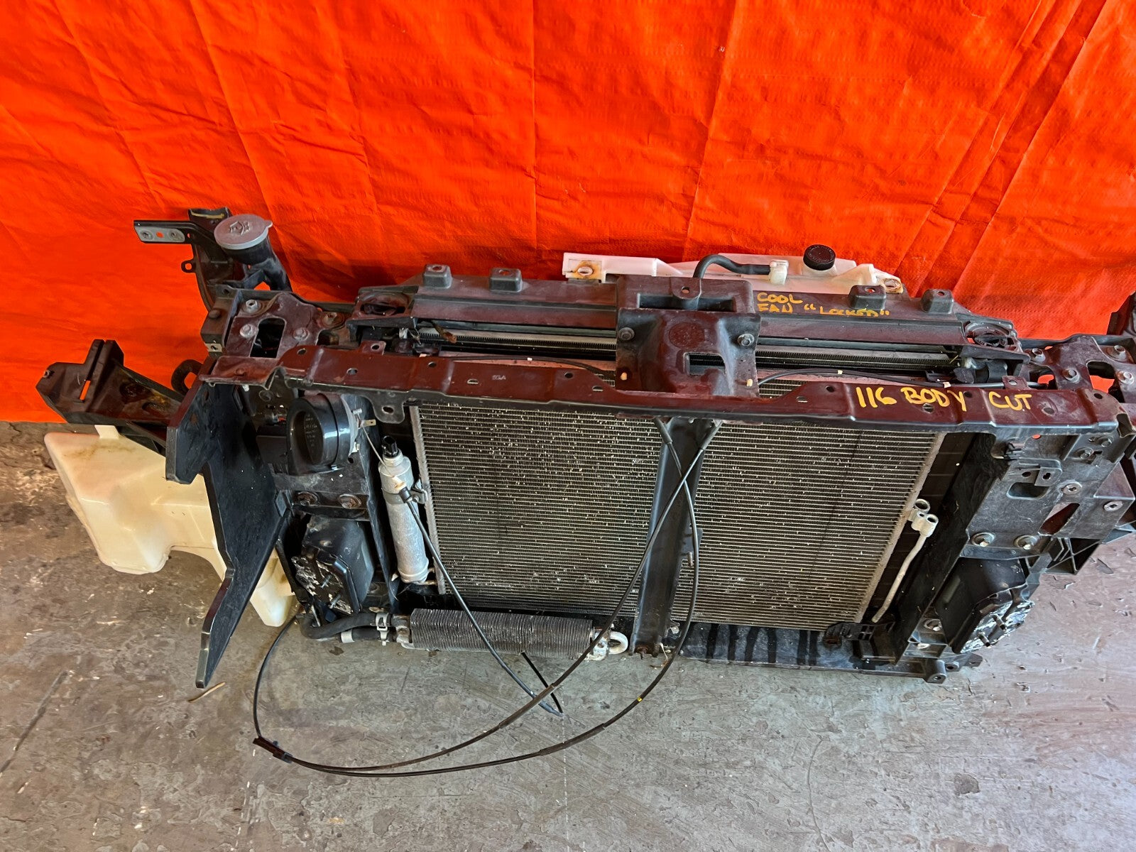 09 12 INFINITI FX50 FX35   RADIATOR SUPPORT W/ RADIATOR CONDENSER + MORE OEM 1164