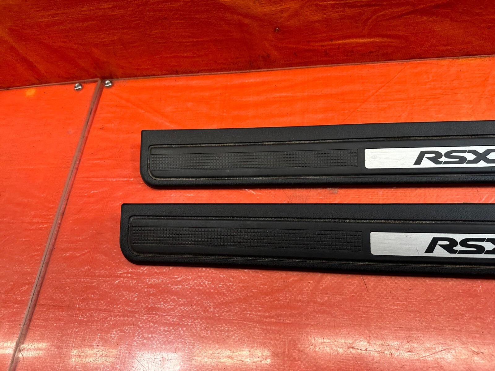 02 06 ACURA RSX BLACK FLOOR PILLAR SCUFF PLATE SET PILLARS LEFT RIGHT OEM #2406