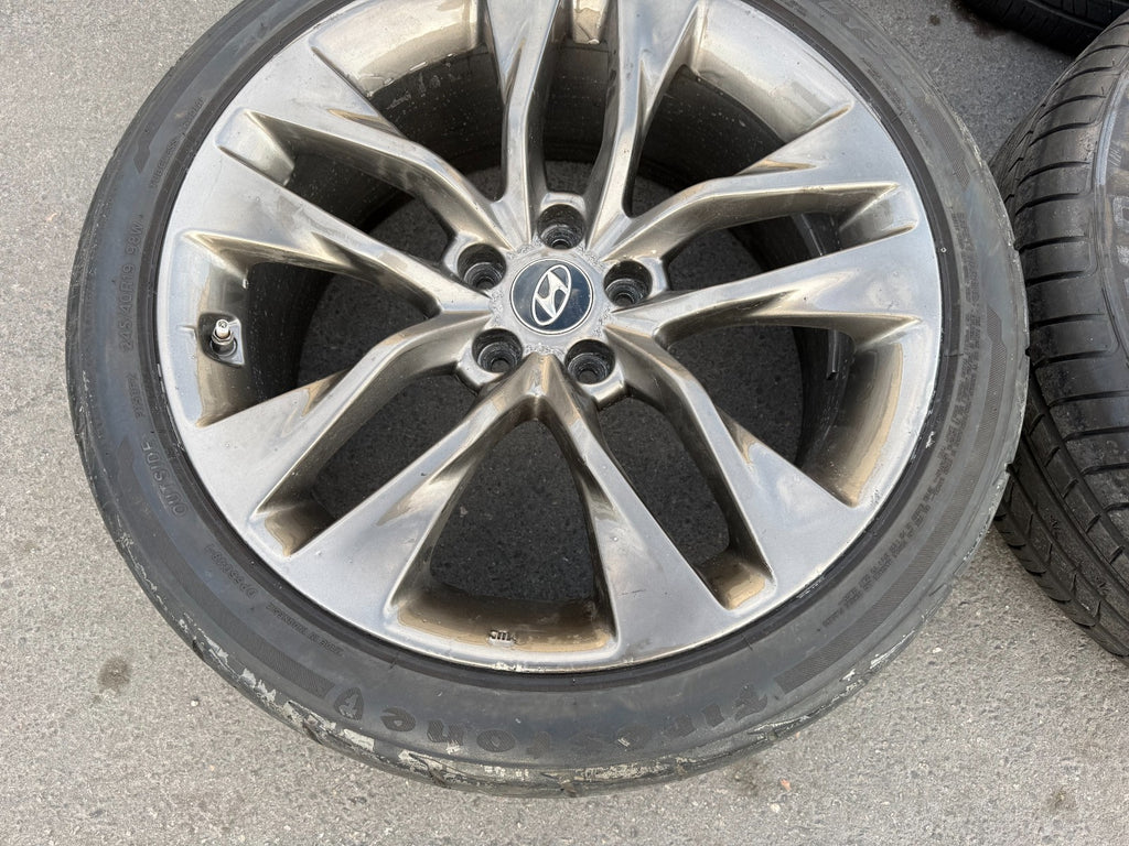 13 16 HYUNDAI GENESIS COUPE   19 INCH R SPEC WHEELS W TIRES   FRONT REAR OEM 2996