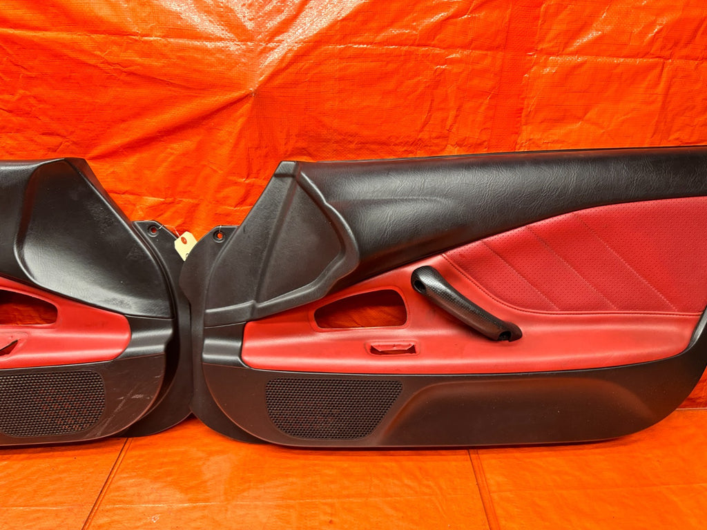 00 03 HONDA S2000 AP1 2.0L BLACK RED INTERIOR DOOR PANELS CARDS LEFT RIGHT #33712