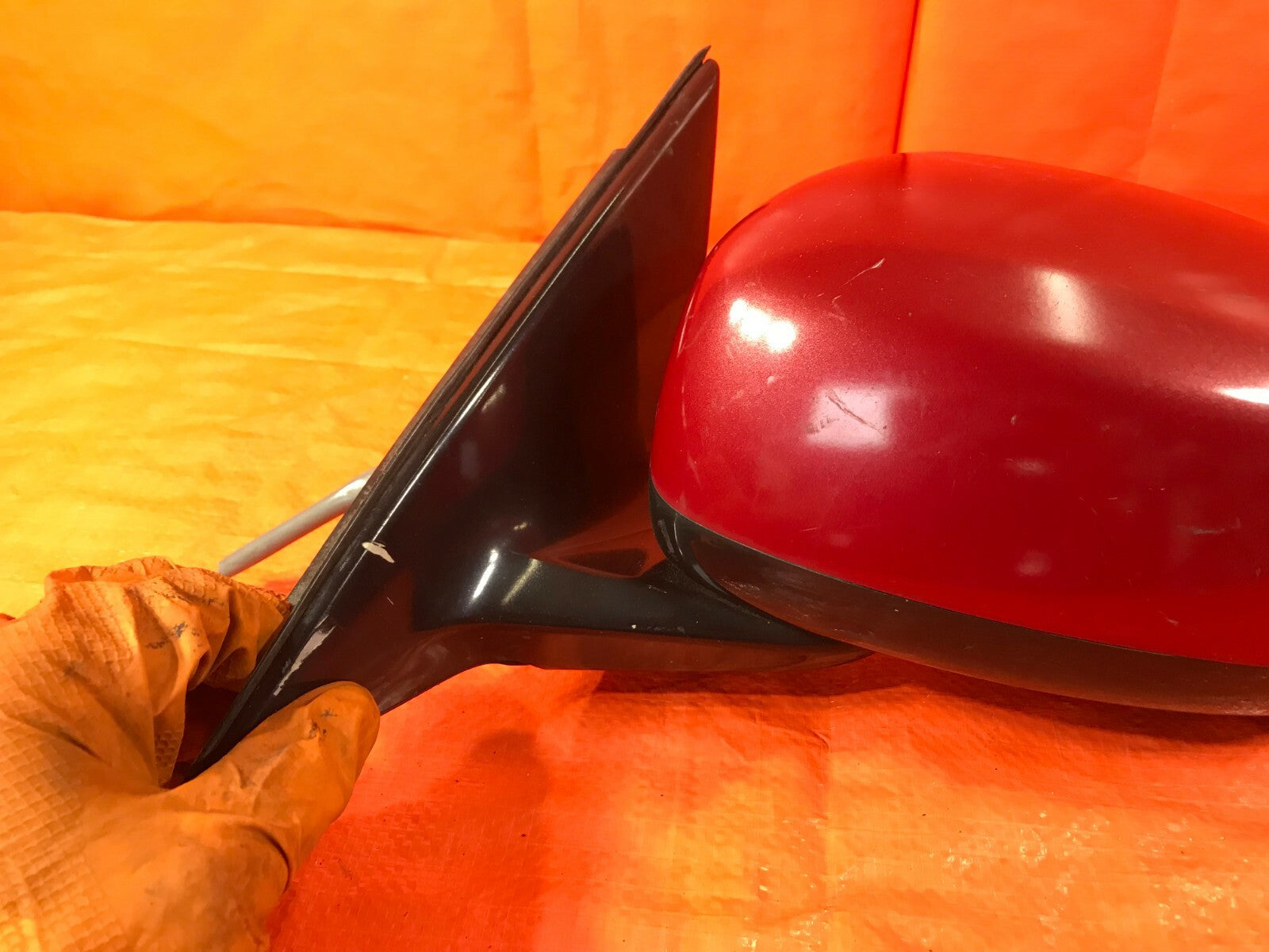 OEM 2007 2008 G35   SEDAN   DRIVER LEFT SIDE VIEW MIRROR   RED   E4 012536 07 084