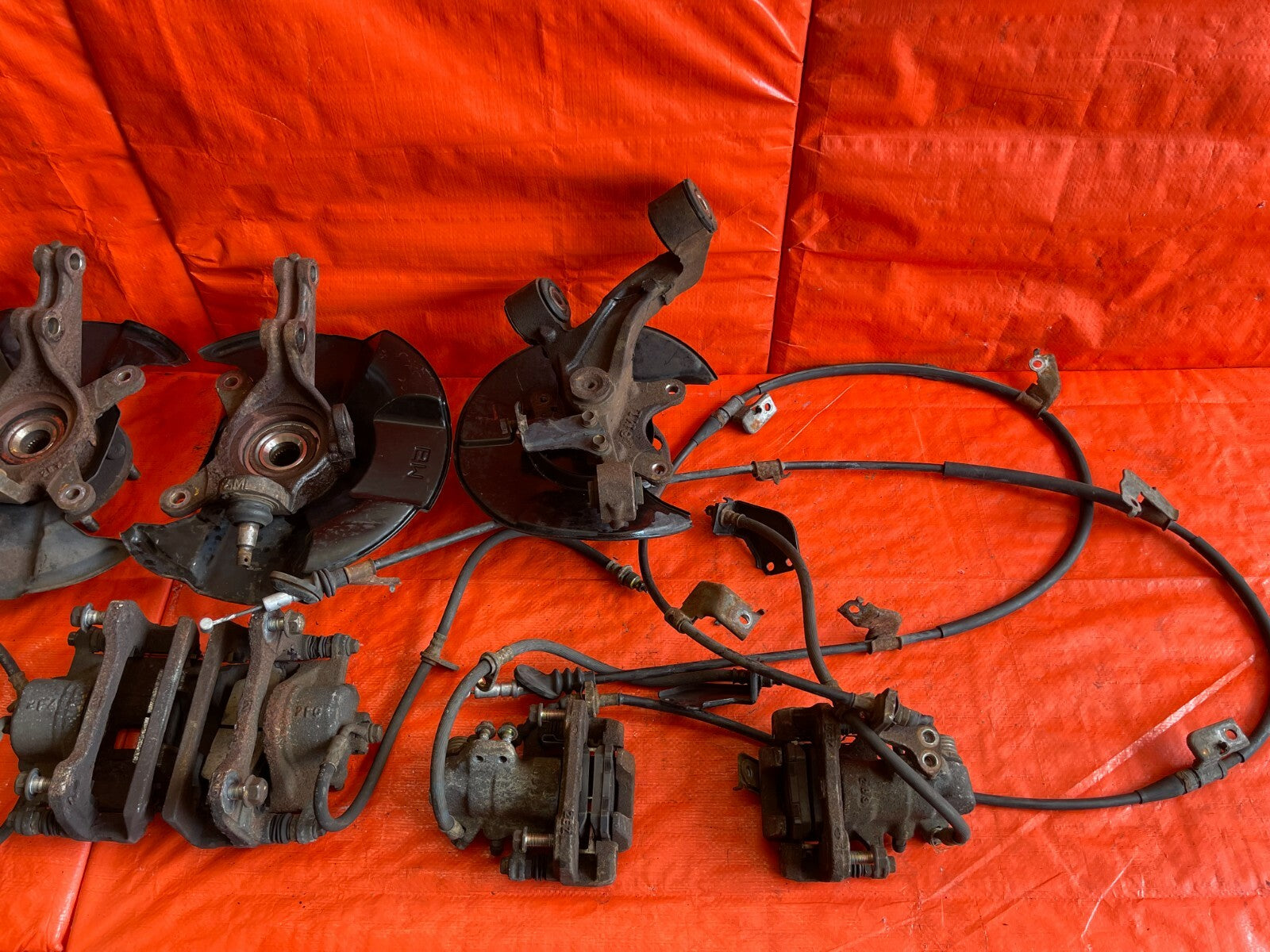 01 05 HONDA CIVIC   FULL 36MM 5 LUG CONVERSION SPINDLES CALIPERS E BRAKE BOOSTER9