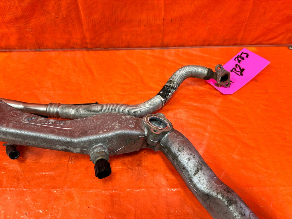 08 14 SUBARU IMPREZA WRX STI EJ257 ALUMINUM COOLANT PASSAGE LINES W/ SENSOR 28310
