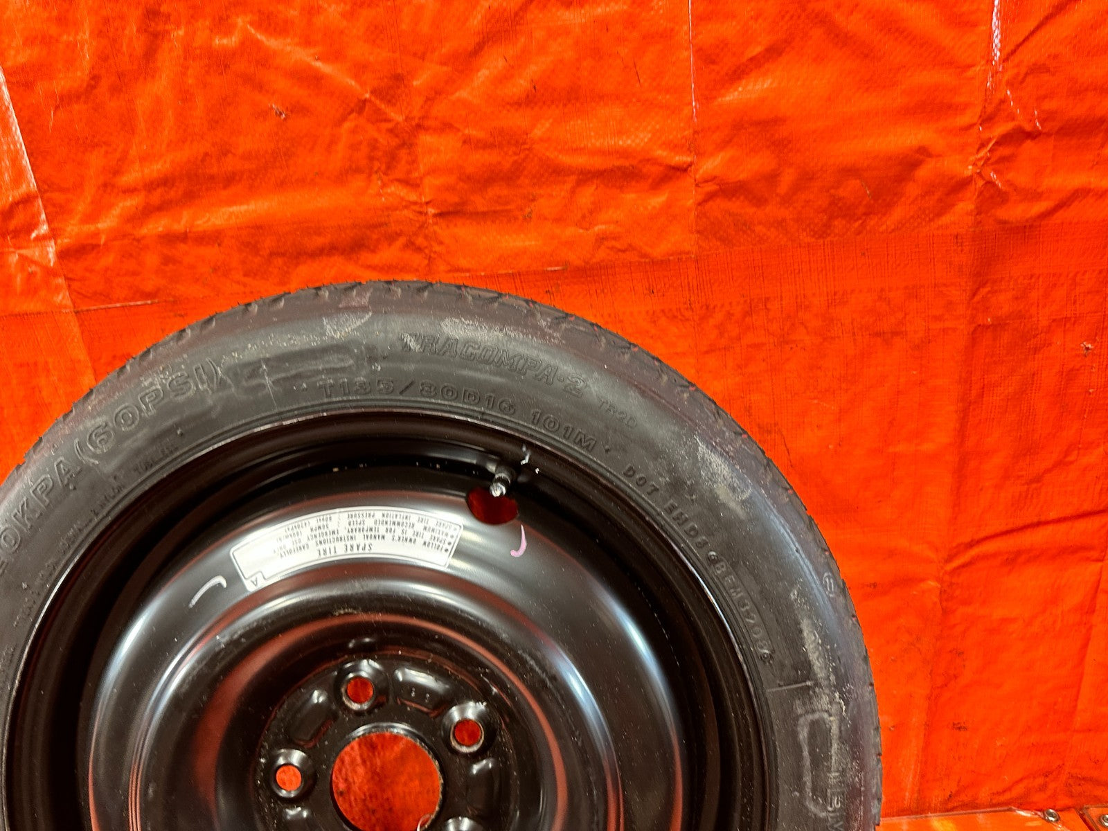 09 14 ACURA TSX   EMERGENCY SPARE BACK UP TIRE WHEEL RIM   OEM FACTORY #3214