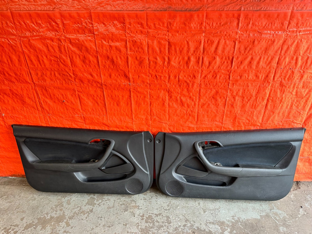 02 06 ACURA RSX   LEFT AND RIGHT BLACK DOOR PANELS W/ SUEDE INSERT   OEM FACTORY12