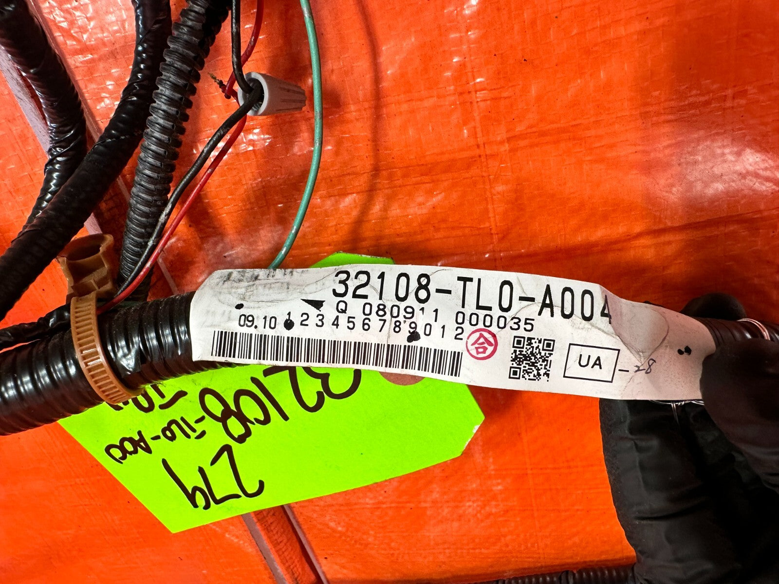 09 10 ACURA TSX   REAR / TAIL LIGHT LAMP WIRING HARNESS WIRE LOOM   OEM #2792