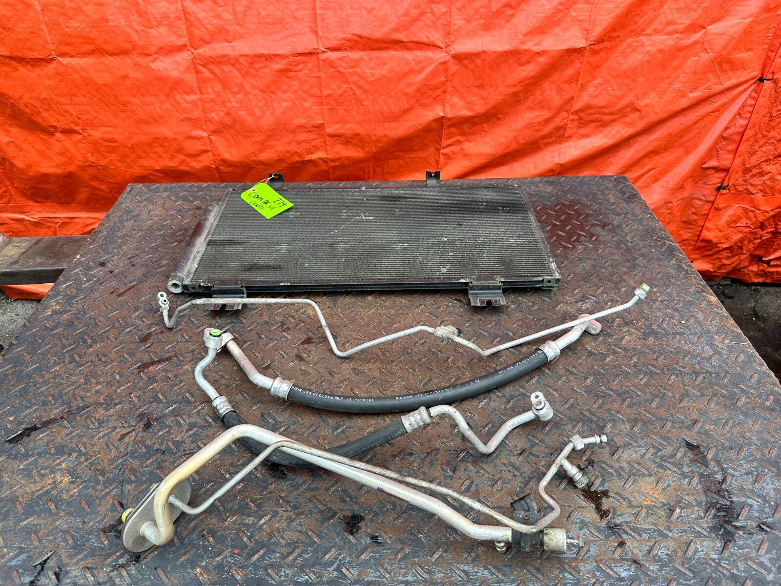 09 14 ACURA TSX 2.4L   AC LINE SET LINES PIPES HOSES W/ CONDENSER & FAN OEM #27911