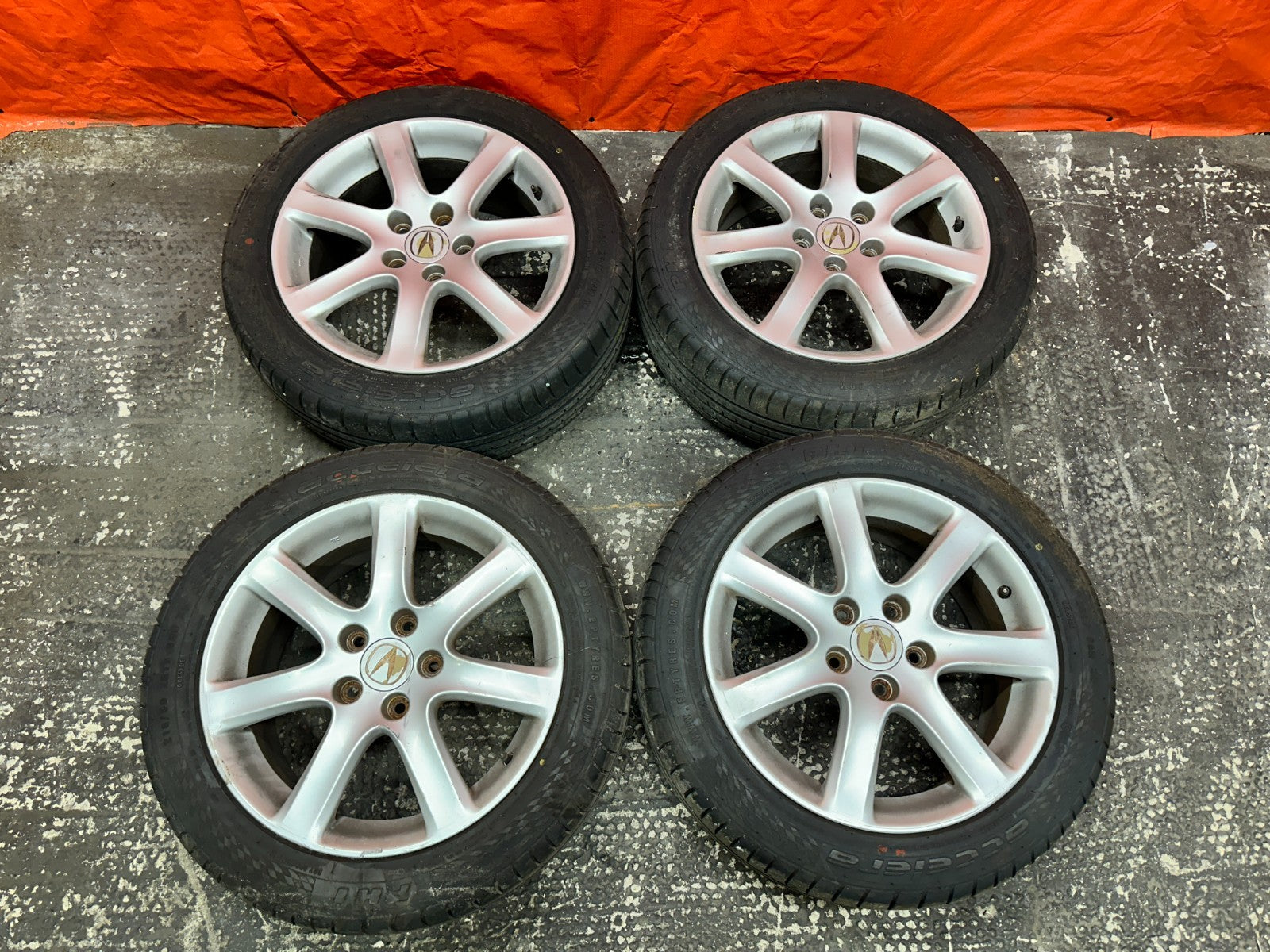 04 08 ACURA TSX 17 INCH WHEELS  W/ GOOD TIRES RIMS ALLOY OEM #3300