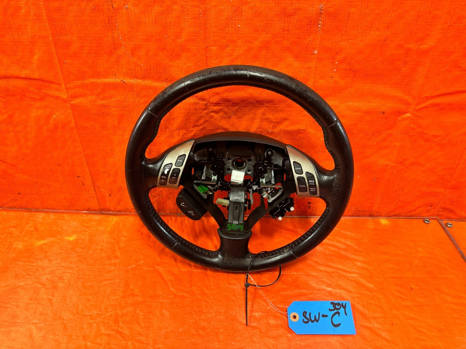 04 05 ACURA TSX   STEERING WHEEL   BLACK LEATHER WRAP   OEM FACTORY #3040