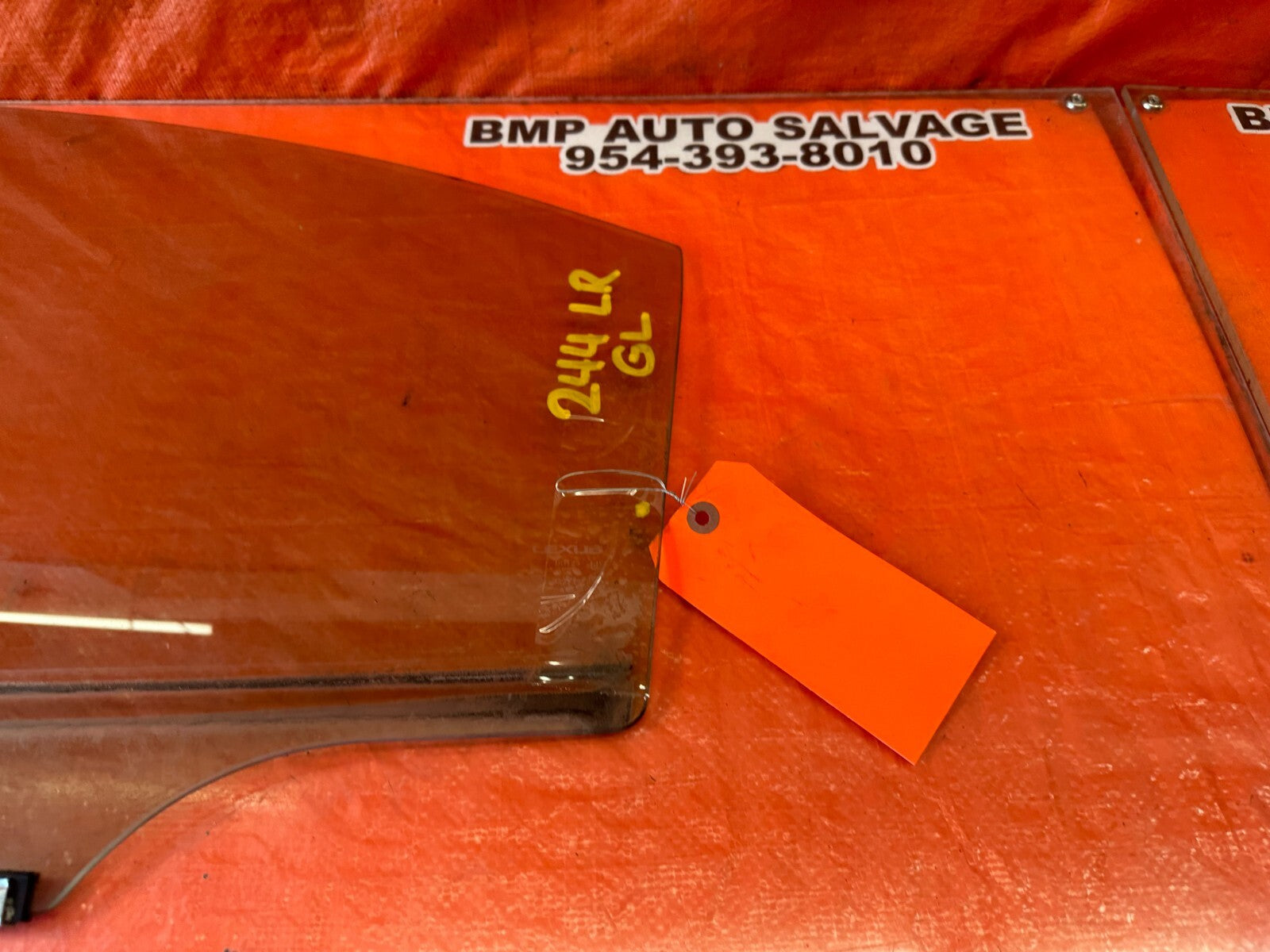 07 12 LEXUS ES350   DRIVER LEFT REAR DOOR GLASS WINDOW   OEM FACTORY #2445