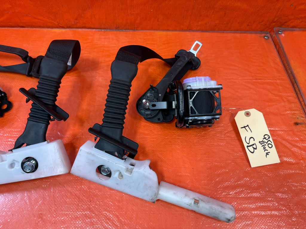 14 23 INFINITI Q50 LEFT & RIGHT FRONT SEAT BELTS SAFETY BELT BLACK OEM FACTORY .6