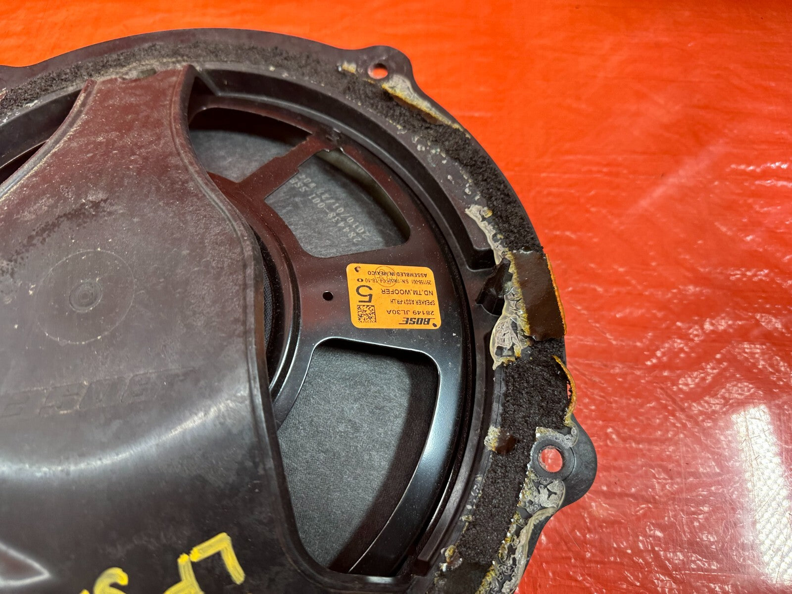 08 15 INFINITI G37 Q60 COUPE  DRIVER LEFT DOOR   BOSE SPEAKER   OEM #2327