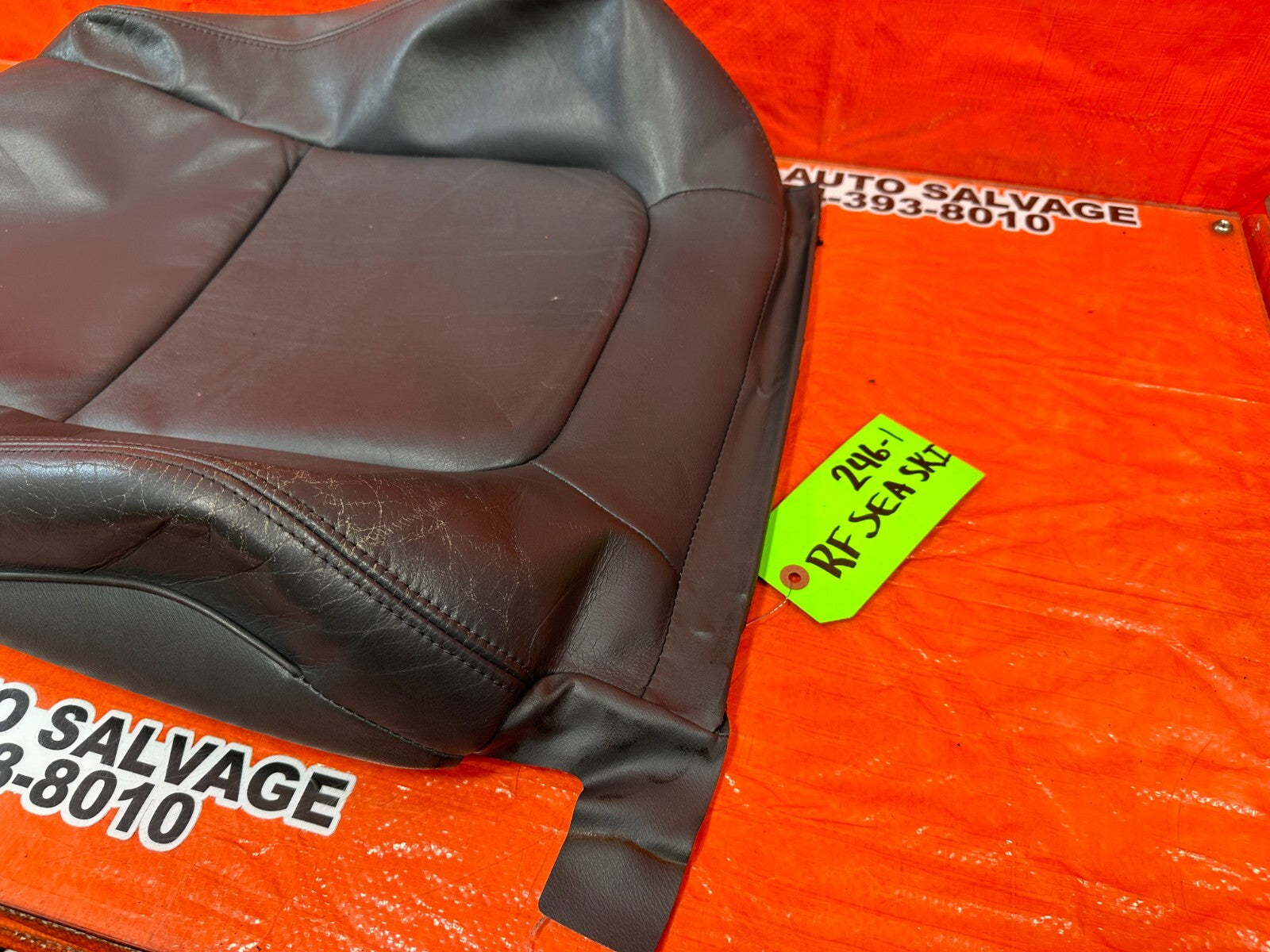 98 01 ACURA INTEGRA 2D GRAY PASSENGER RIGHT FRONT UPPER SEAT LEATHER SKIN OEM4