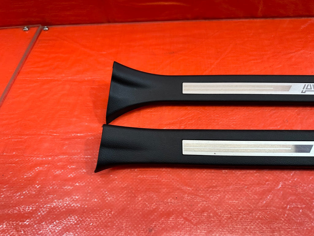 15 20 SUBARU WRX STI FLOOR PILLAR SCUFF PLATE SET W/ STI BADGE   LEFT RIGHT #1808