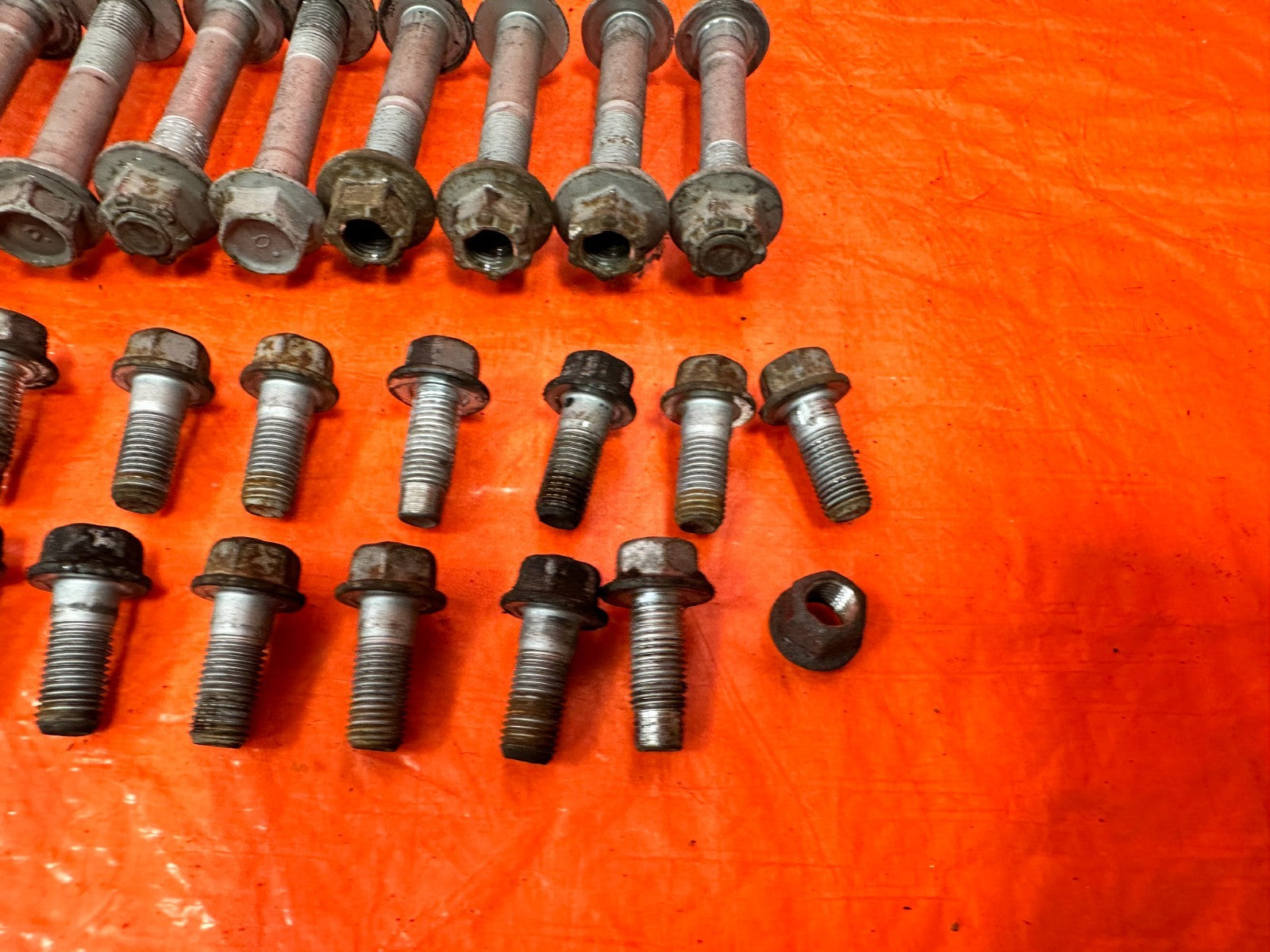 08 15 INFINITI G37 Q60   REAR TRAILING ARM CASTER CAMBER BOLTS HARDWARE OEM 3208