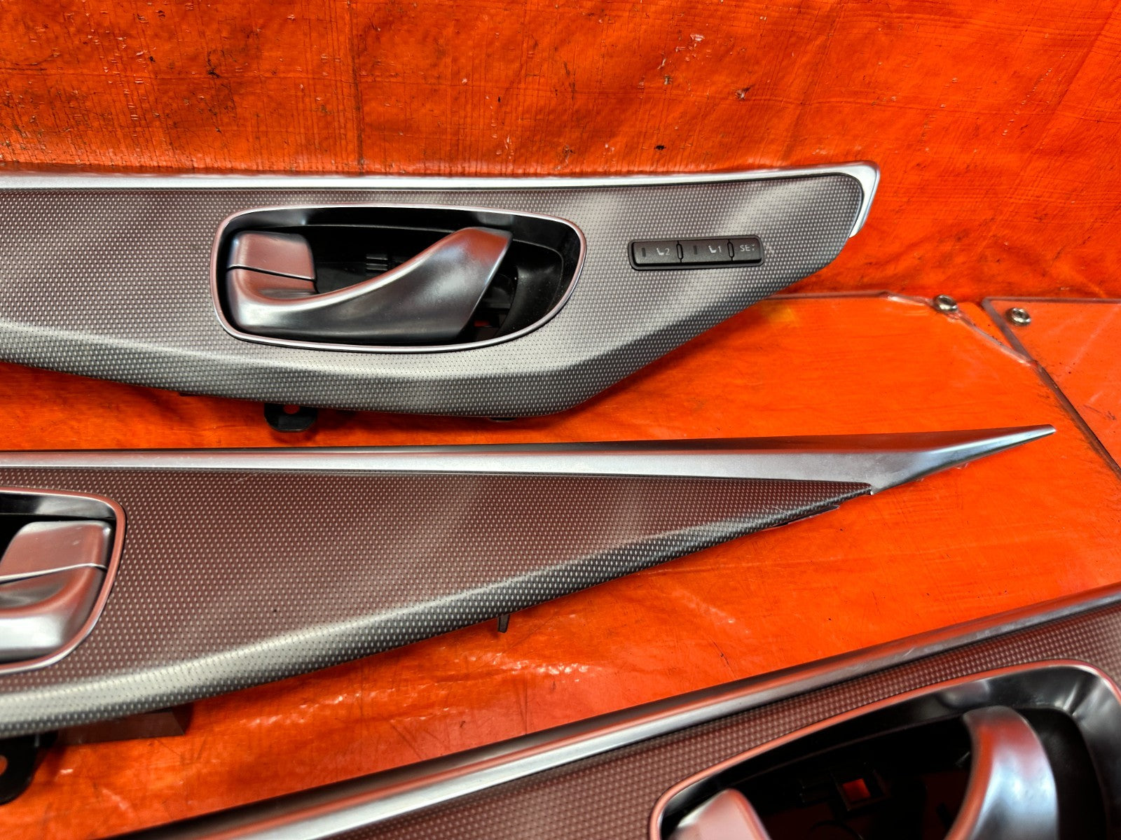 14 20 INFINITI Q50 CARBON FIBER INTERIOR TRIM CUP HOLDERS DOOR PANEL AC VENTS8