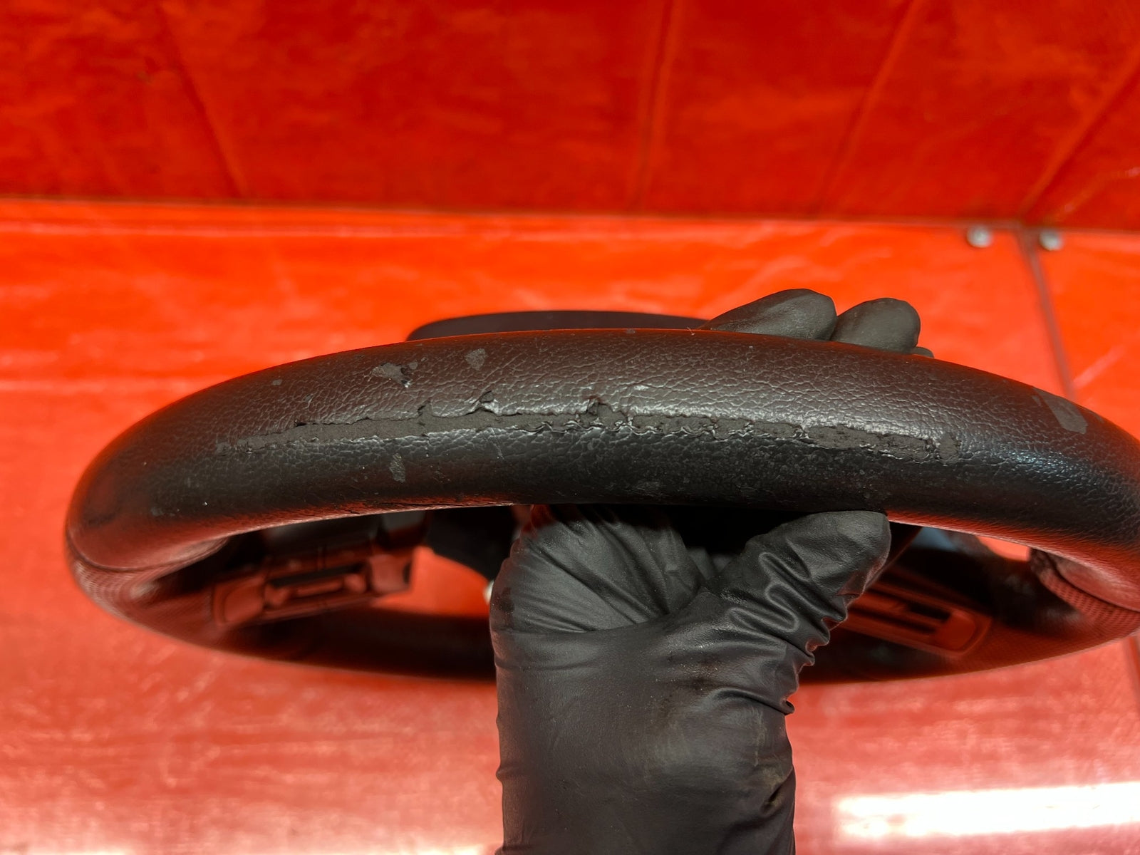 15 20 SUBARU WRX STI   STEERING WHEEL   BLACK LEATHER WRAP   OEM FACTORY #17016