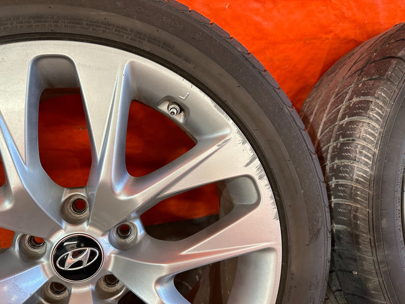10 16 HYUNDAI GENESIS COUPE   18 INCH FACTORY WHEELS W/ TIRES   OEM OE RIMS #21916