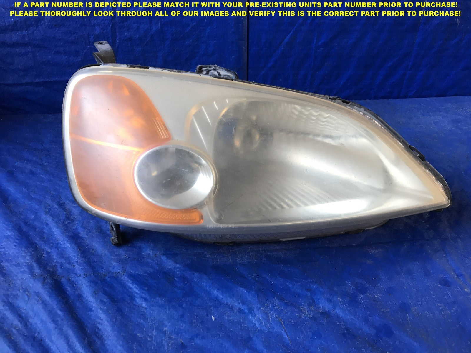 OEM 2001 2002 2003 HONDA CIVIC PASSENGER RIGHT HEADLIGHT  0