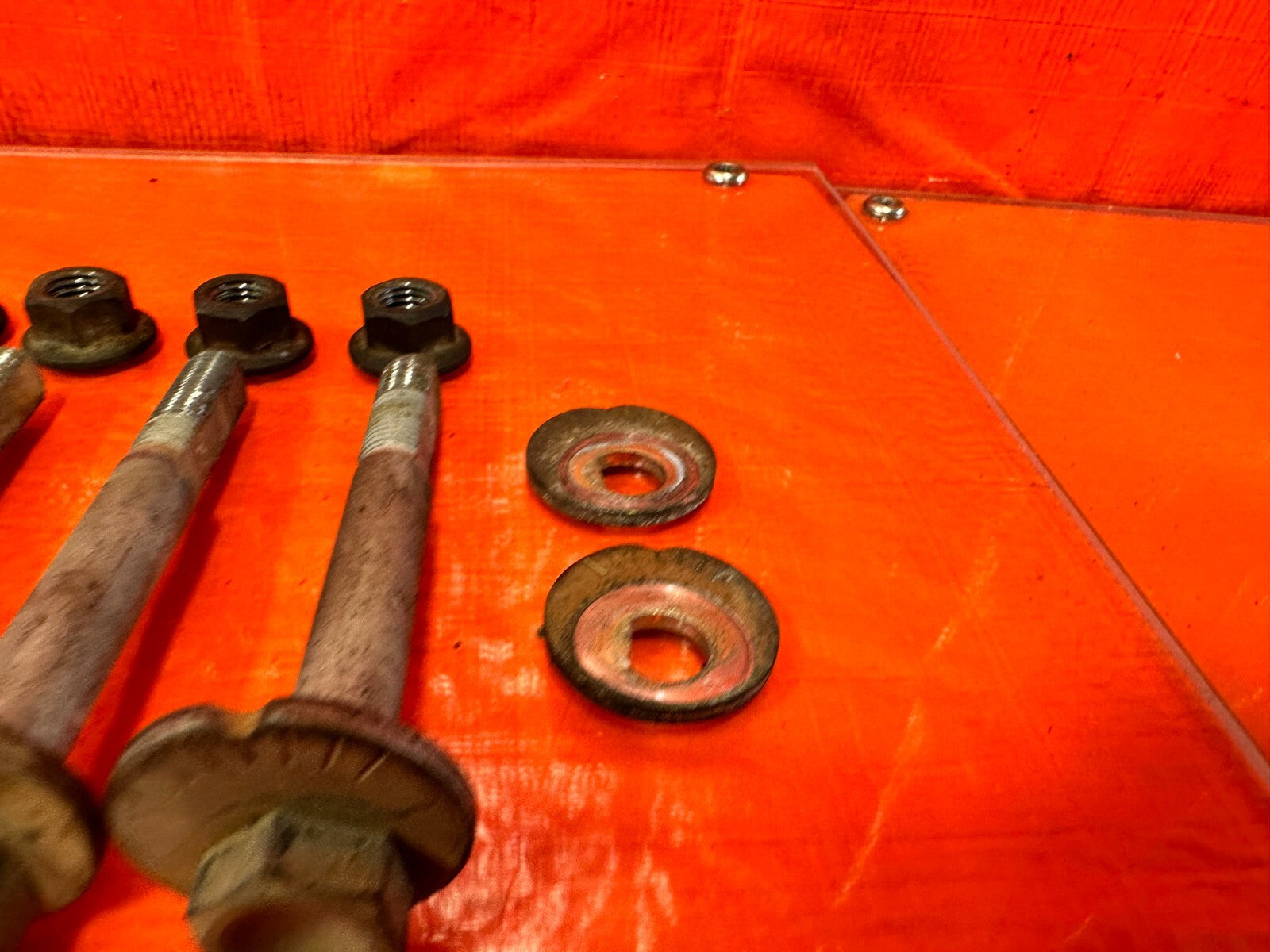 90 93 MAZDA MX 5 MIATA   REAR CASTER CAMBER ADJUSTMENT BOLTS   OEM FACTORY #2675