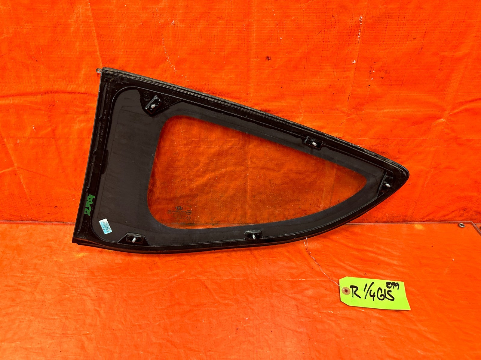 10 16 HYUNDAI GENESIS COUPE PASSENGER RIGHT REAR 1/4 QUARTER GLASS WINDOW #2991