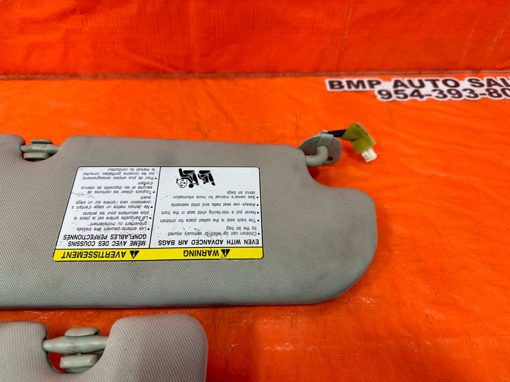 08 15 INFINITI G37 & Q60    LEFT AND RIGHT SUN VISORS PAIR SET OEM FACTORY #2456