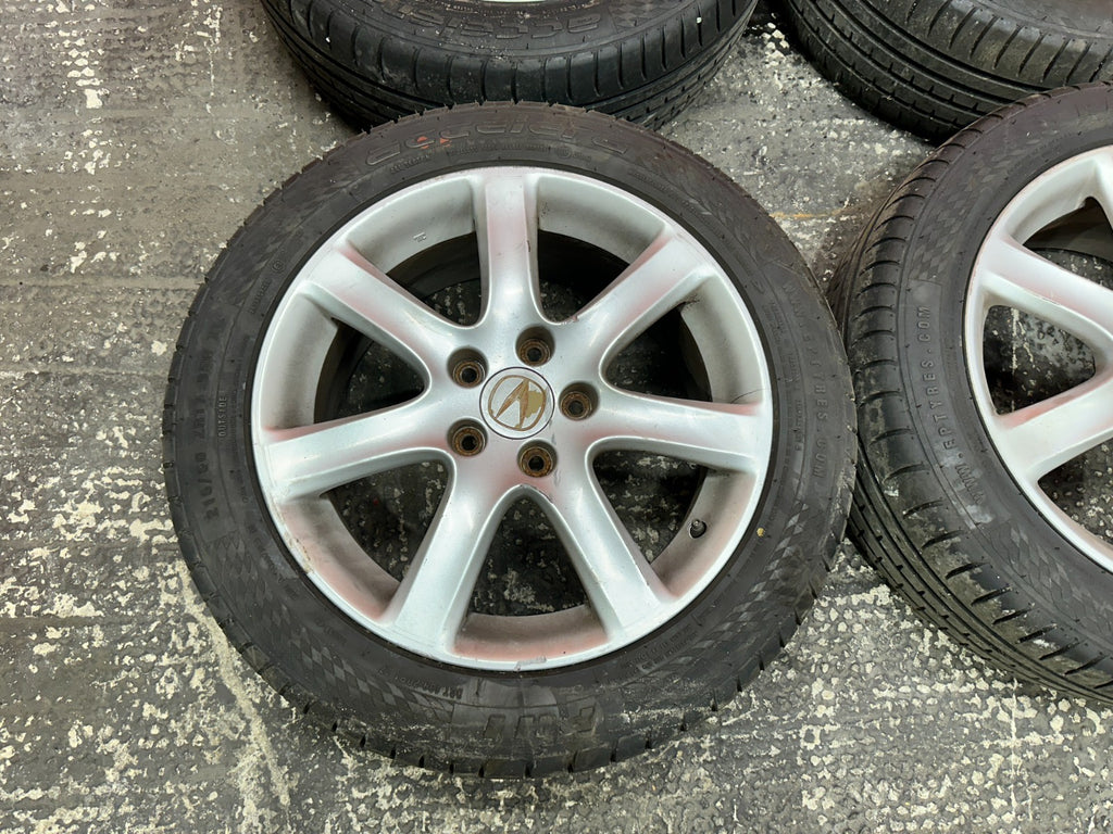 04 08 ACURA TSX 17 INCH WHEELS  W/ GOOD TIRES RIMS ALLOY OEM #33016