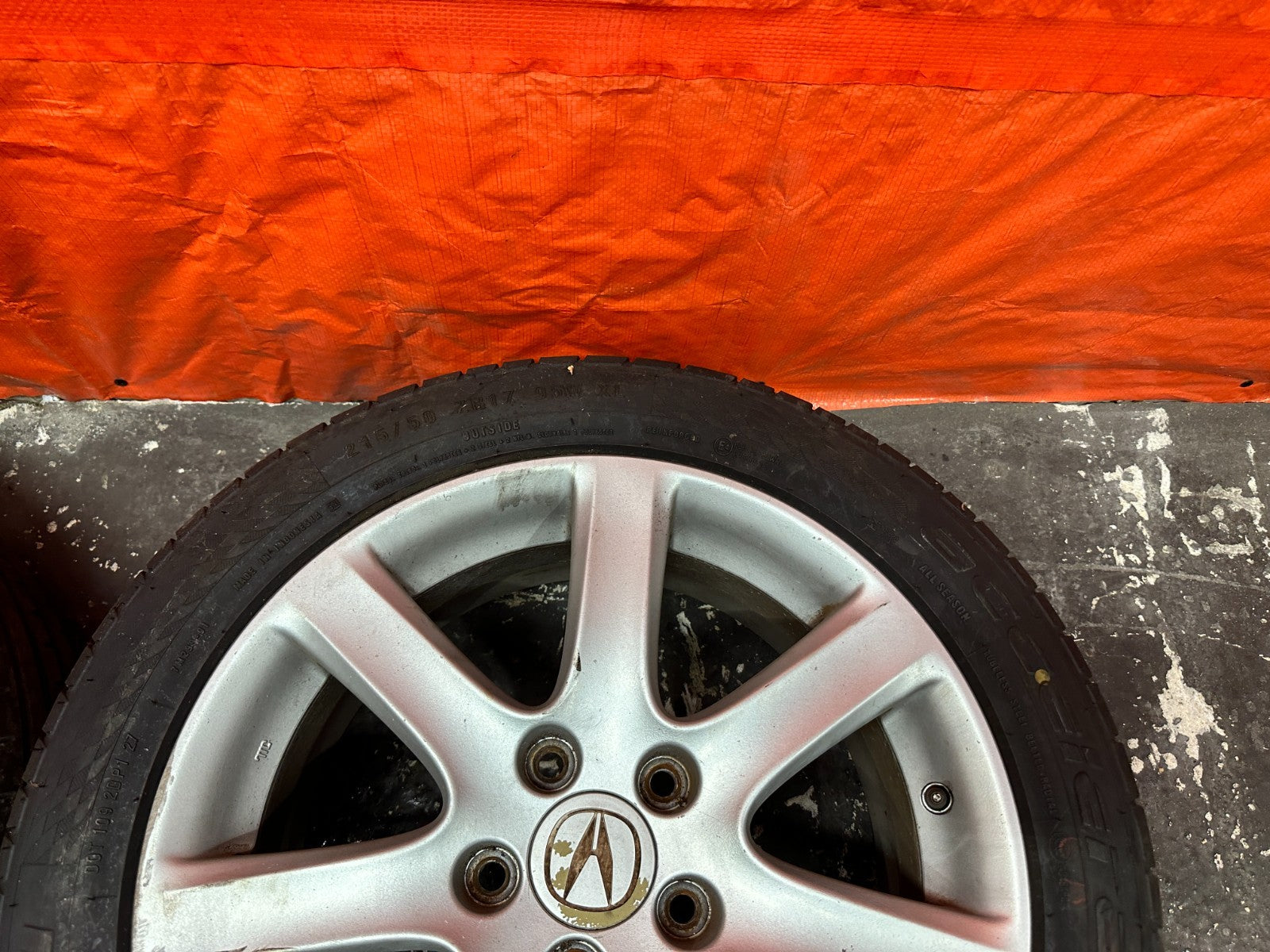 04 08 ACURA TSX 17 INCH WHEELS  W/ GOOD TIRES RIMS ALLOY OEM #3305