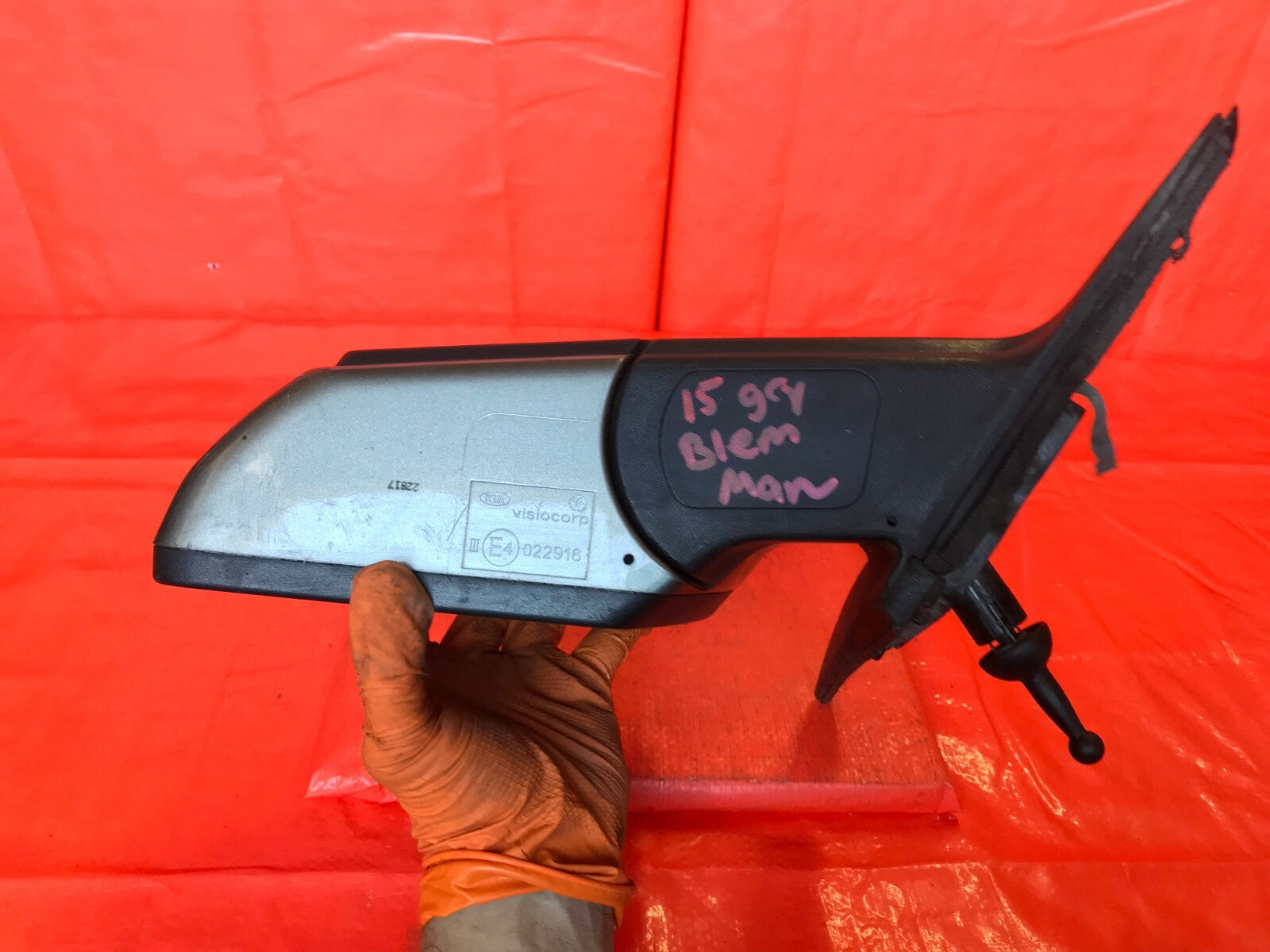 OEM 2012 12 KIA SOUL PASSENGER RIGHT SIDE VIEW MIRROR   GRAY   MANUAL NON POWER8