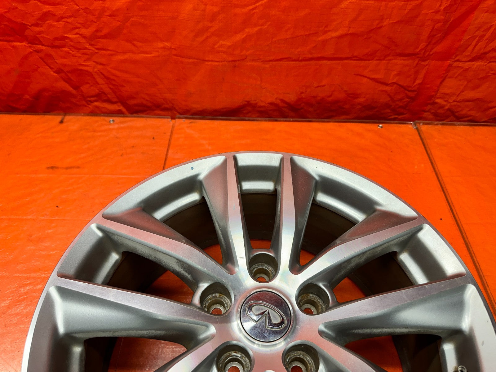 14-17 INFINITI Q50 17 INCH 10 SPOKE ALLOY WHEEL RIM W/ TPMS SENSOR OEM FACTORY F8