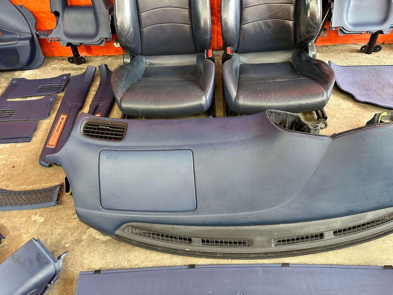 00 09 HONDA S2000   BLUE INTERIOR CONVERSION   SEATS DASH CARPET PLASTICS PANELS10