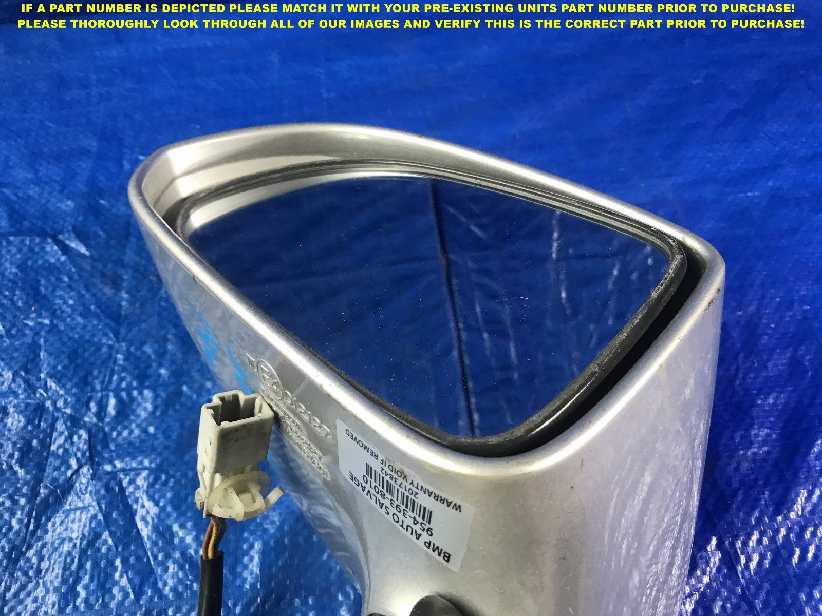 OEM 2000 2001 2002 2003 2004 2005 HONDA S2000 DRIVER LEFT MIRROR SILVER FLAW6