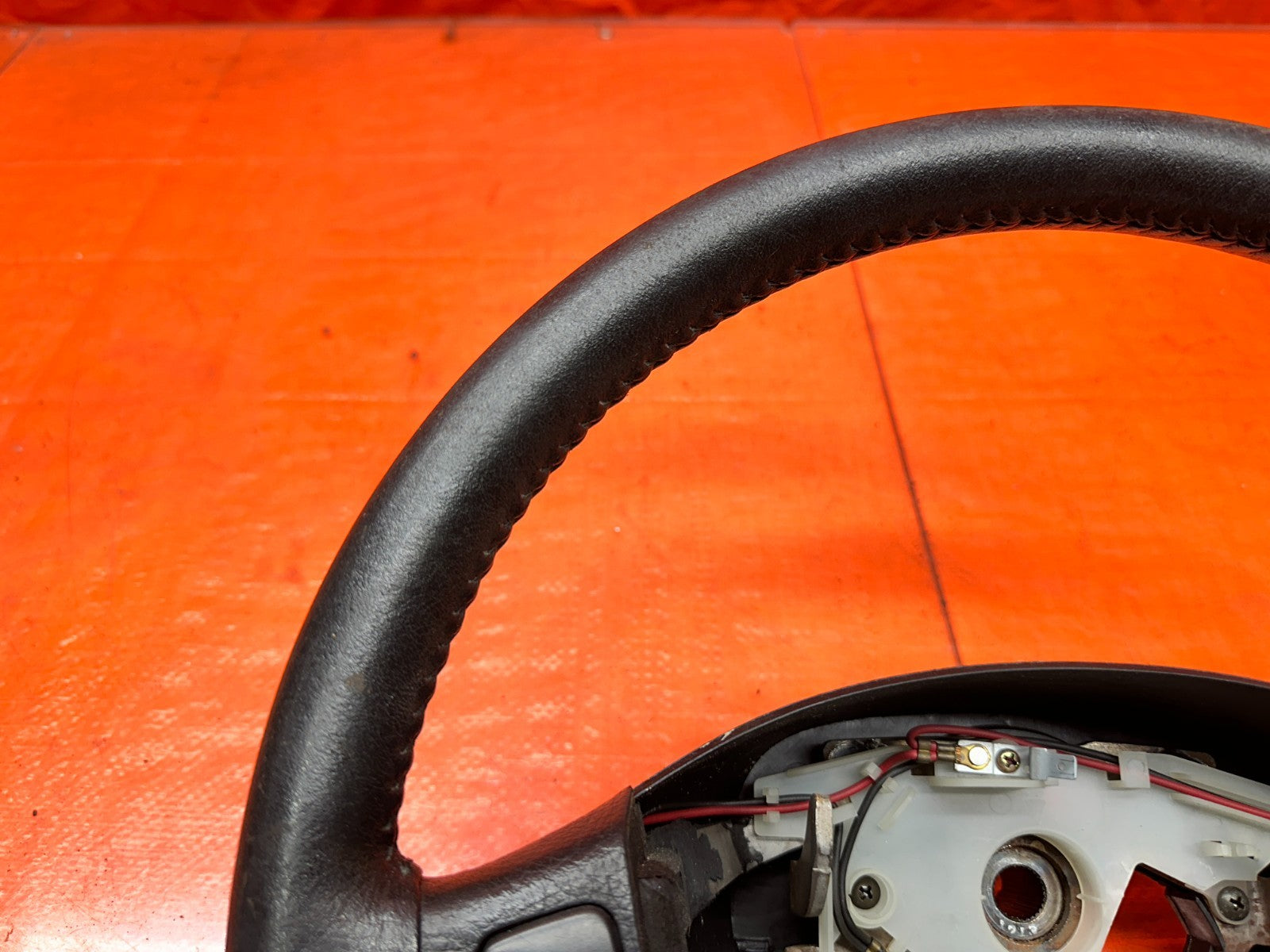 94 01 ACURA INTEGRA BLACK LEATHER WRAPPED STEERING WHEEL OEM #3317