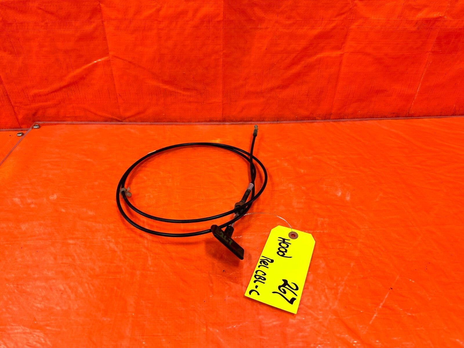 90 97 MAZDA MX 5 MIATA   HOOD RELEASE WIRE CABLE W/ PULL LEVER HANDLE   OEM 2670