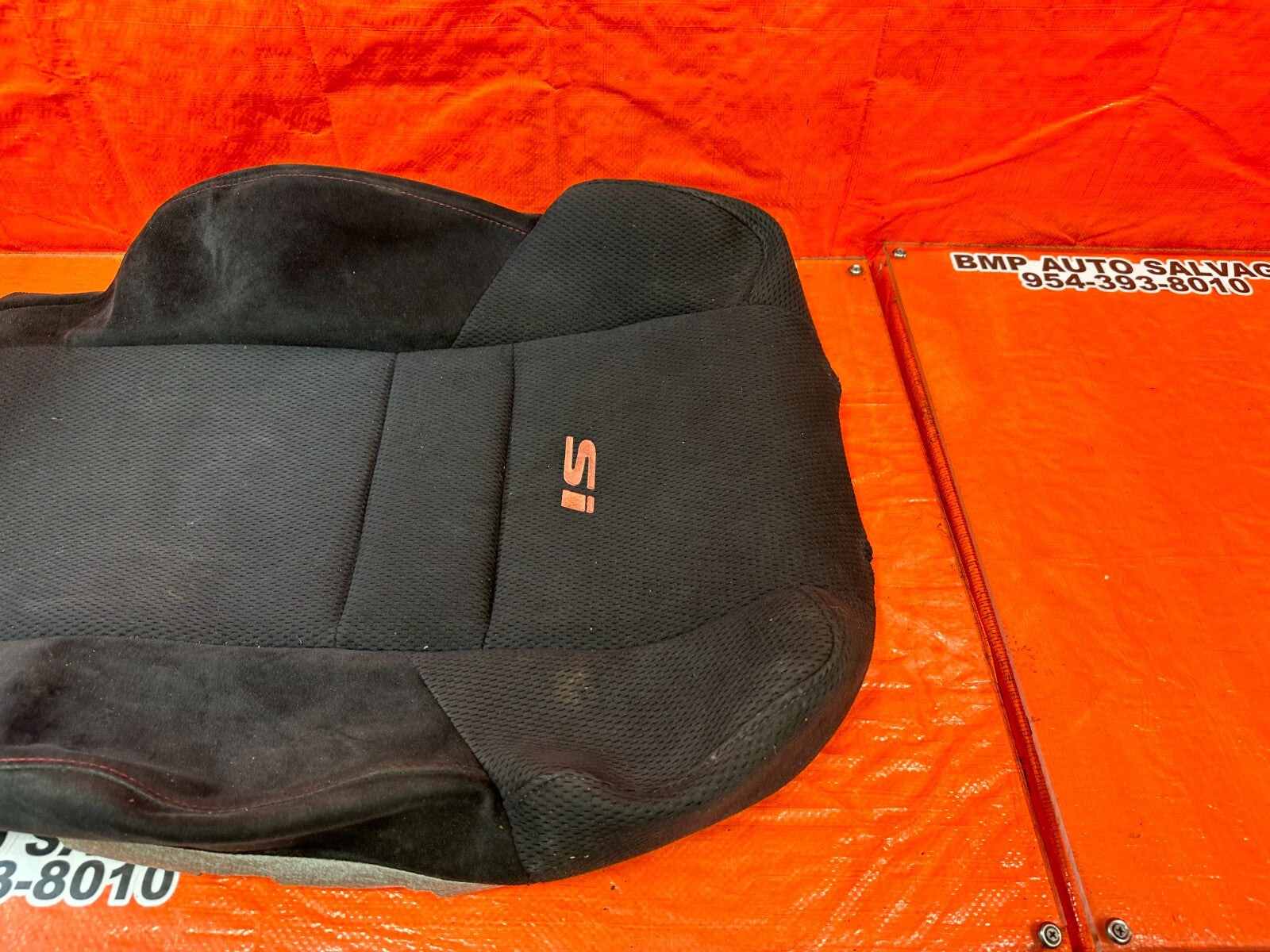 06 11 HONDA CIVIC SI RIGHT FRONT UPPER SEAT SKIN CLOTH FABRIC COVER OEM #2535