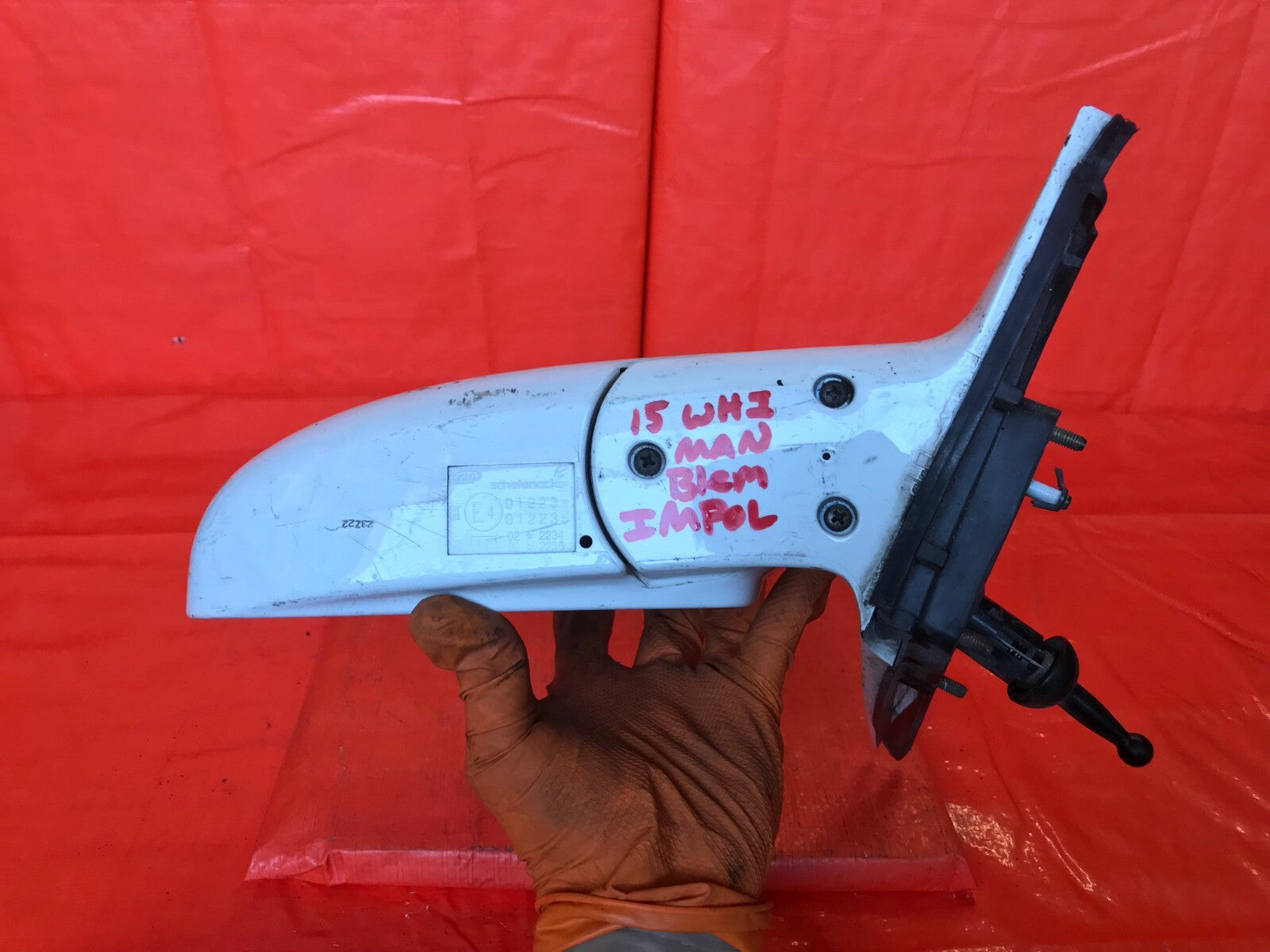 OEM 2007 2008 2009 KIA SPECTRA PASSENGER RIGHT SIDE VIEW MIRROR   MANUAL   WHITE8