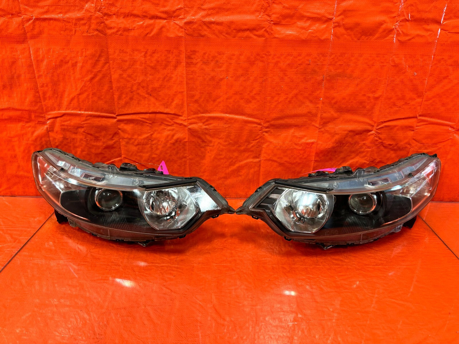09 14 ACURA TSX   JDM MODEL BLACK HOUGING HEADLIGHT HEADLAMPS   W/ BALLASTS OEM0